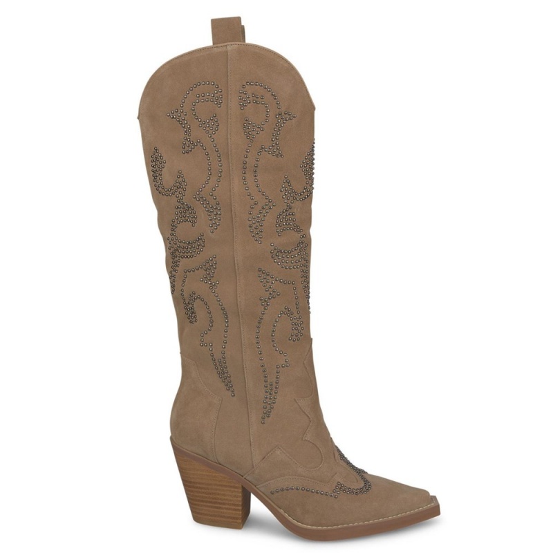 Bottes à Talons Alma En Pena Cowboy Boots With Heel Beige Femme | MRB-88223638